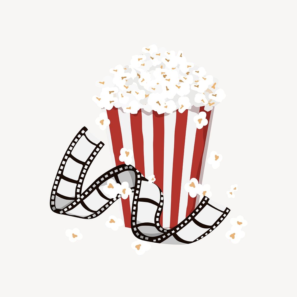 Movie popcorn snack, food illustration