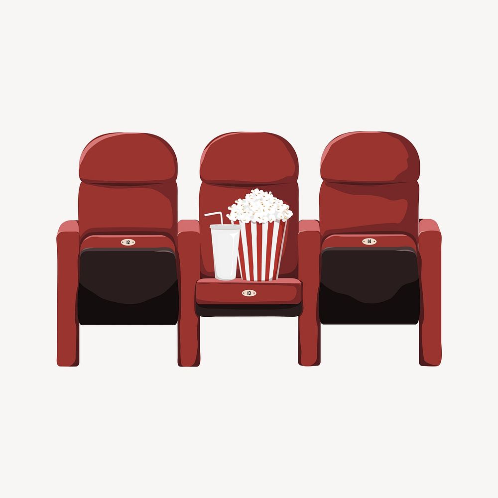 Movie theater, entertainment illustration 