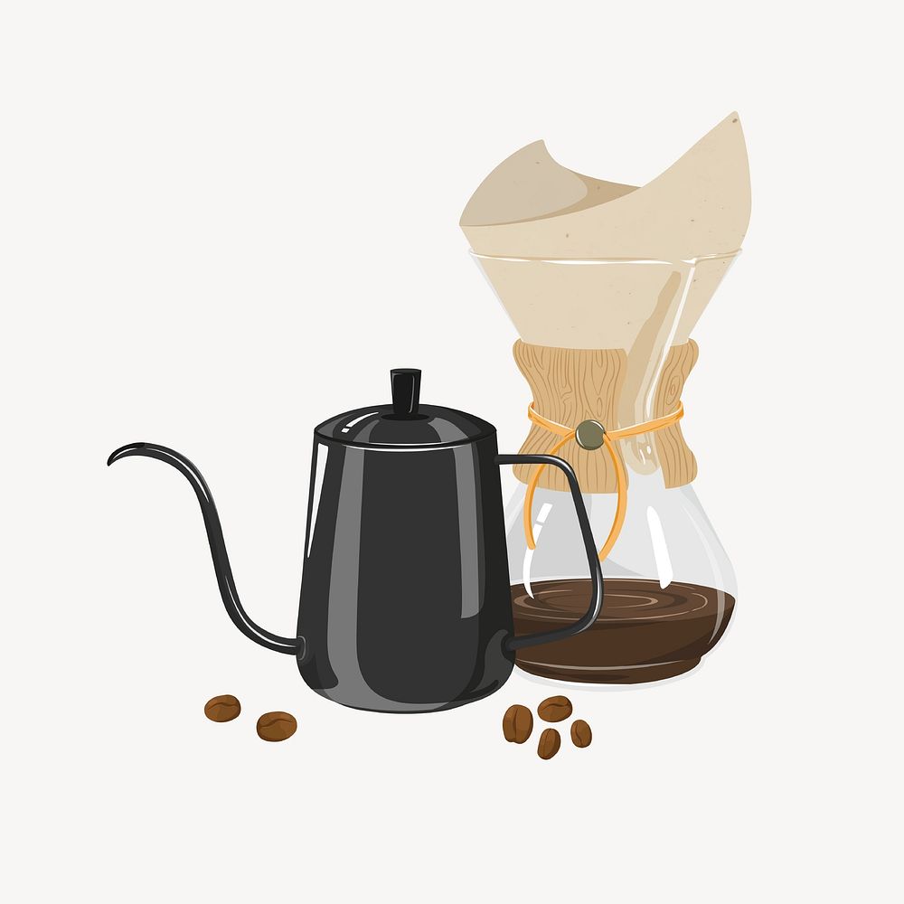 Drip coffee, morning drink illustration