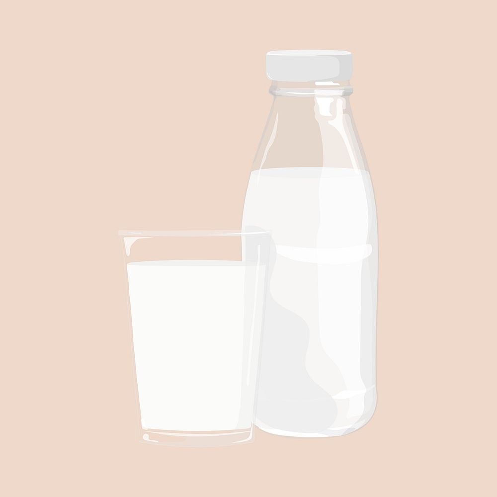 Glass of milk, drink illustration