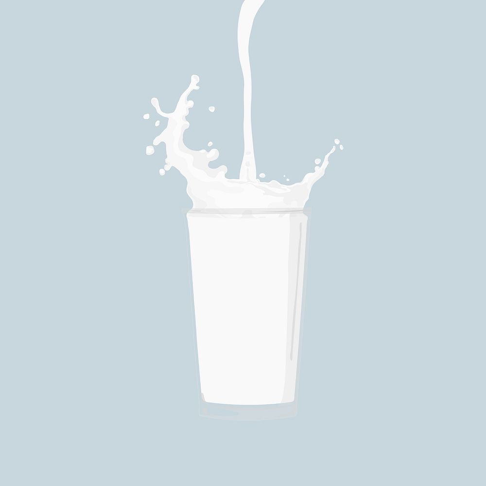 Milk splash, dairy beverage illustration