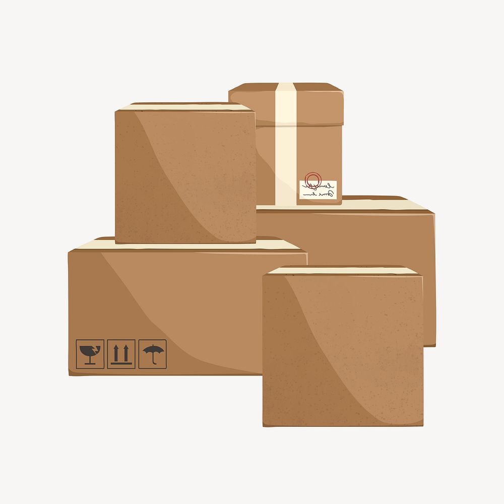 Delivery boxes, product packaging illustration