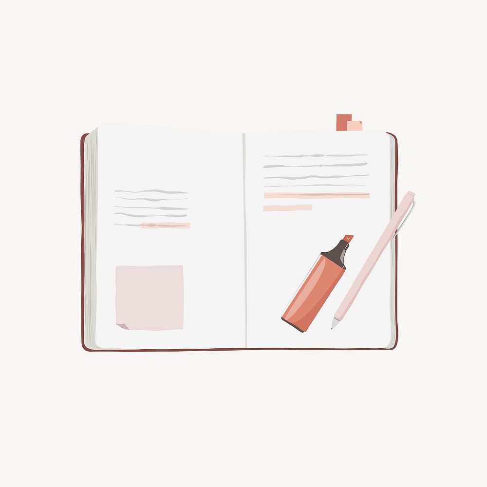 Personal journal, cute stationery illustration