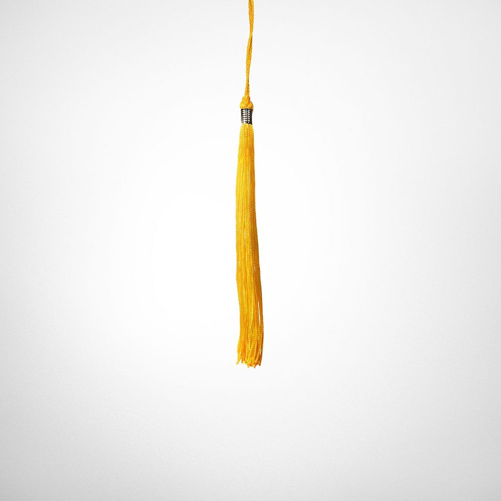 Yellow tassel background, graduation cap image