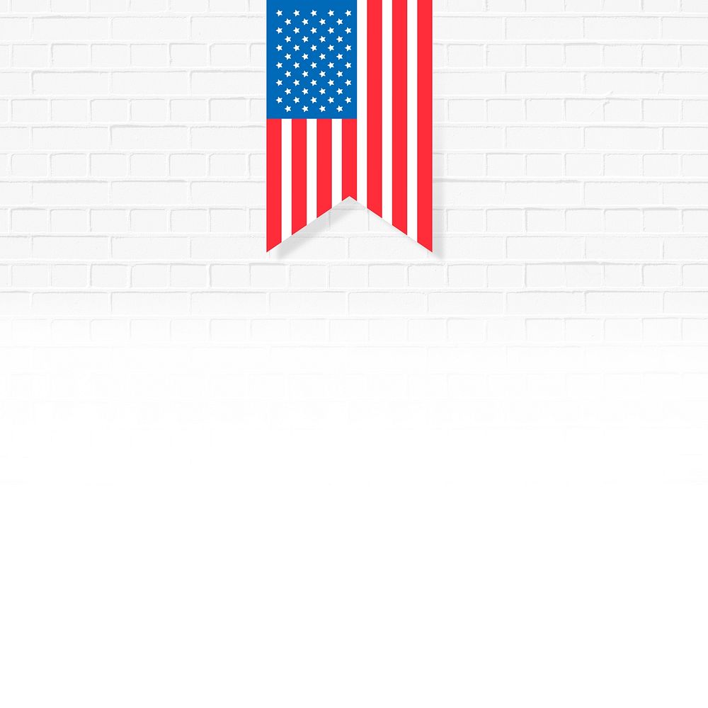 American flag, white background design