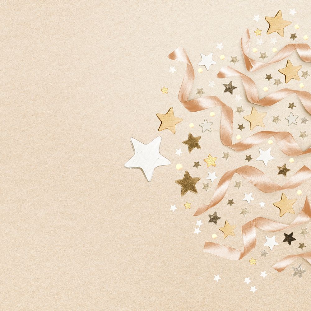 Gold confetti border background