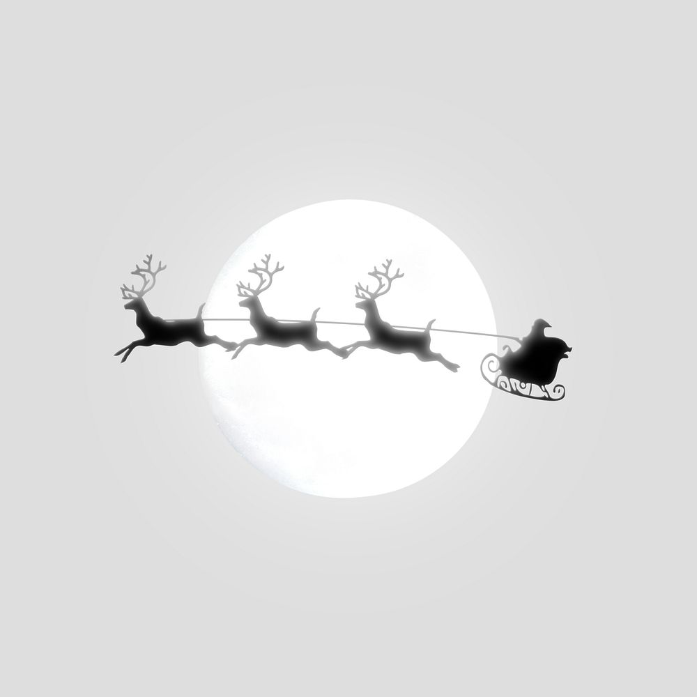 Santa sleigh silhouette element