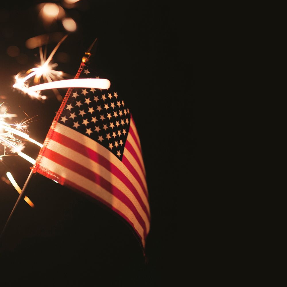 Independence day background, American flag border