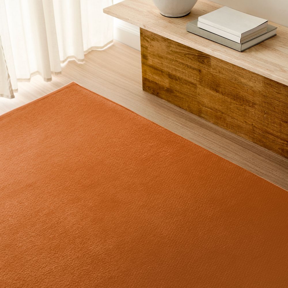 Orange room carpet background, home interior design