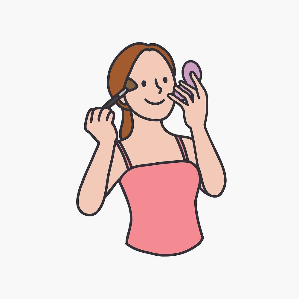 Woman applying makeup  illustration