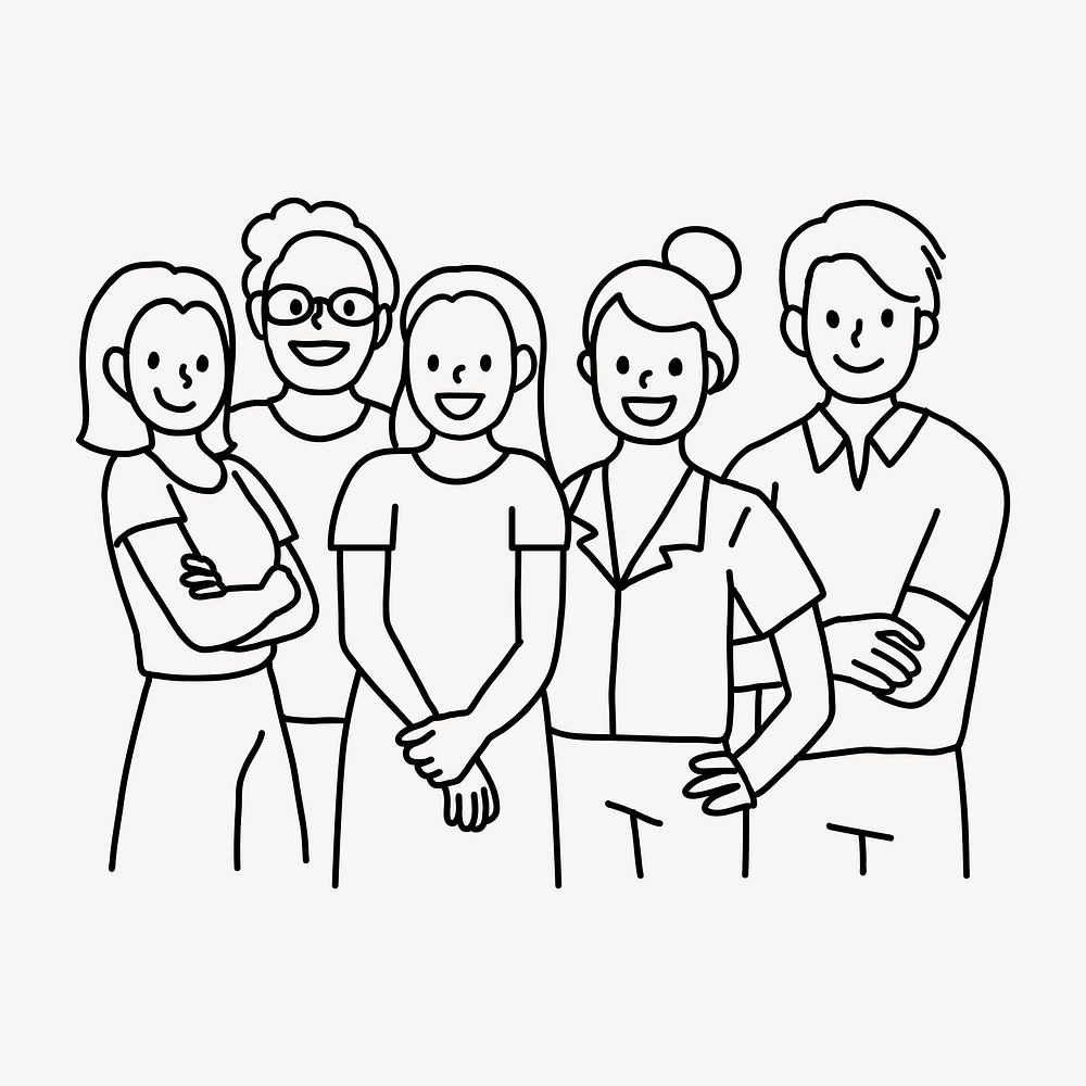 Employee in diversity workplace flat line vector