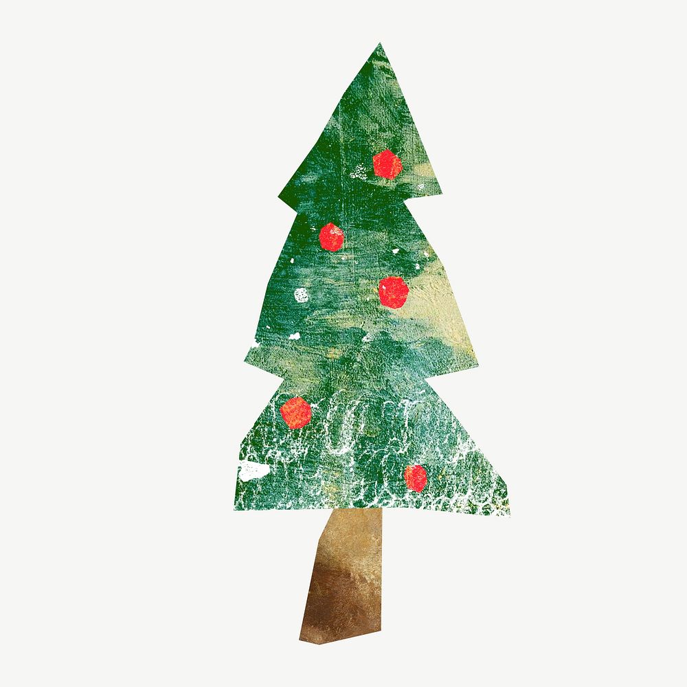 Christmas tree, paper craft element psd