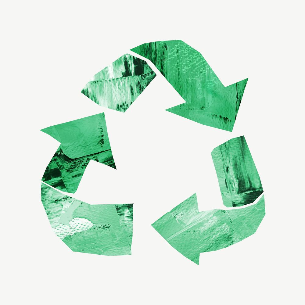 Recycle symbol, environment paper craft psd