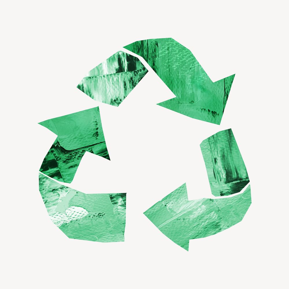 Recycle symbol, environment paper craft
