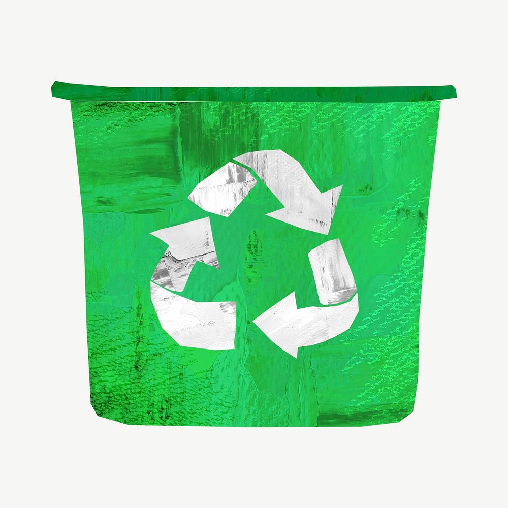 Recycling bin, environment paper craft psd