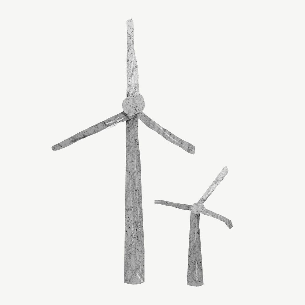 Wind turbine, environment paper craft psd