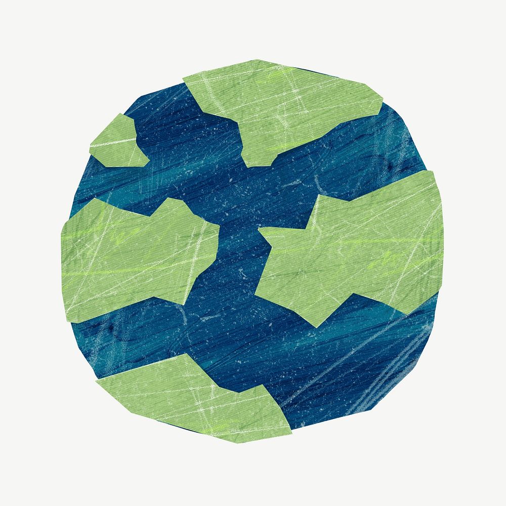 Earth globe, environment paper craft psd