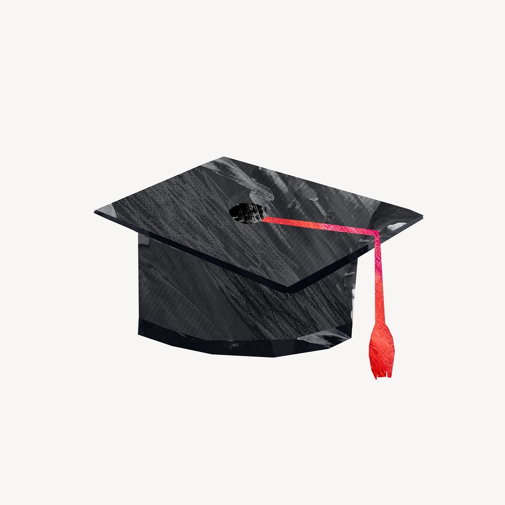 Graduation cap education, paper craft element