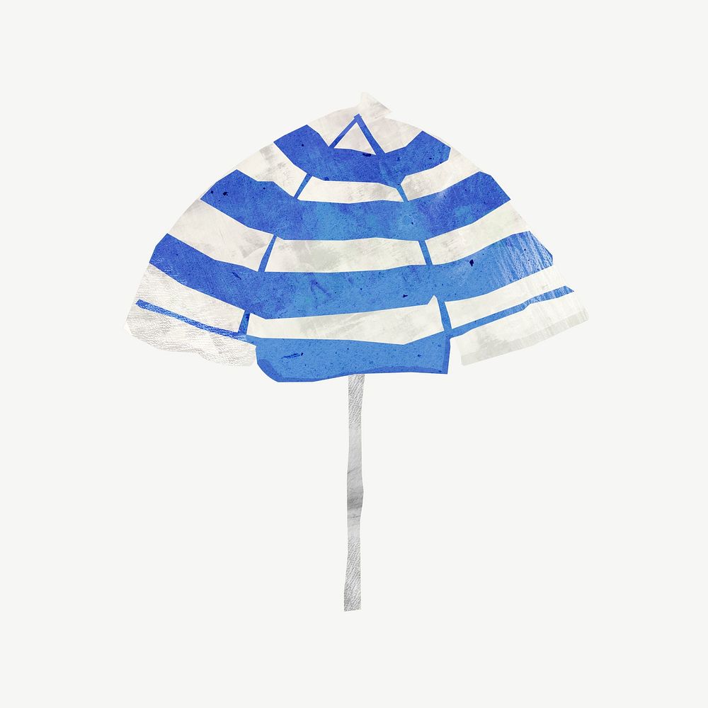 Beach umbrella, paper craft element psd