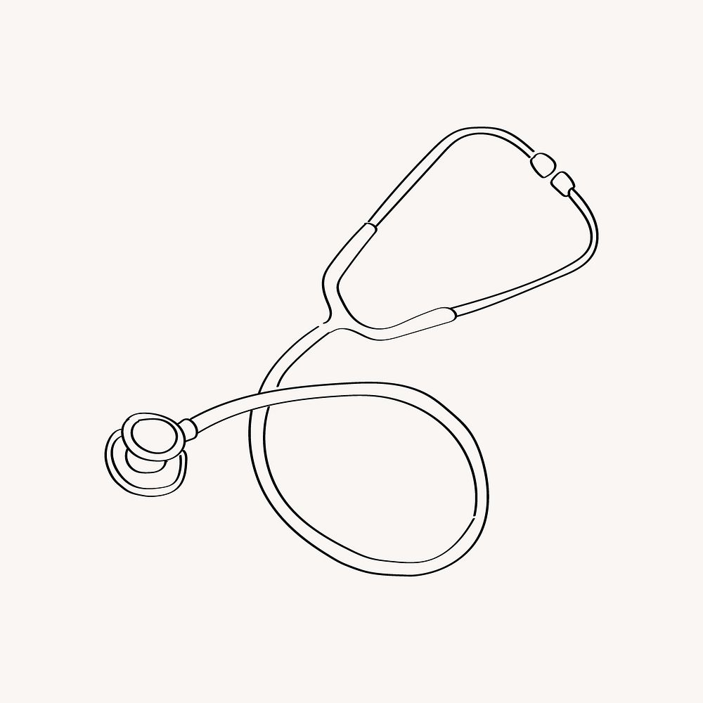 Stethoscope line art vector