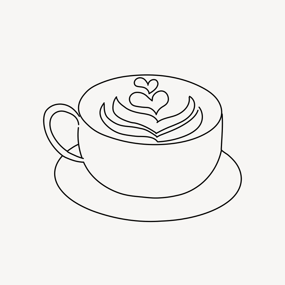 Latte art line art illustration