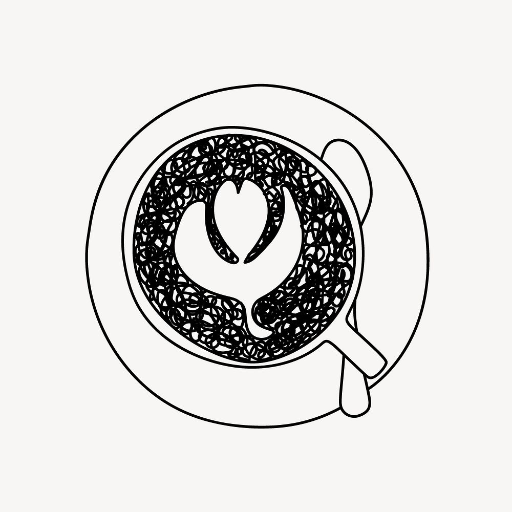 Coffee cup line art vector