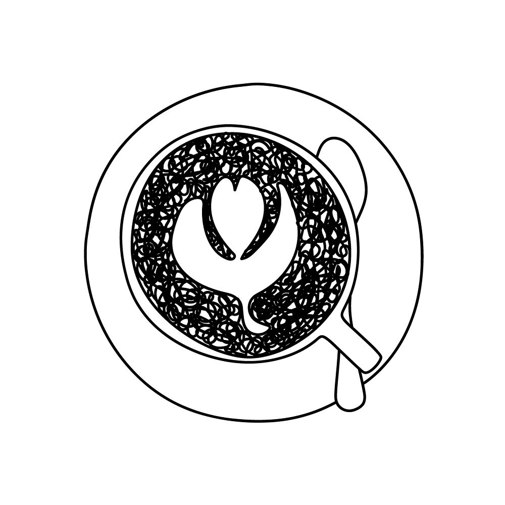 Coffee cup line art illustration