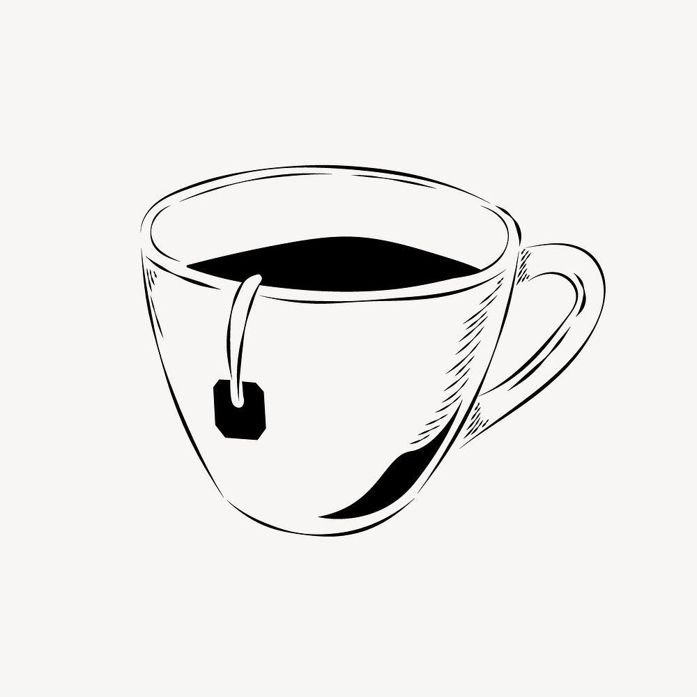 Tea cup line art illustration