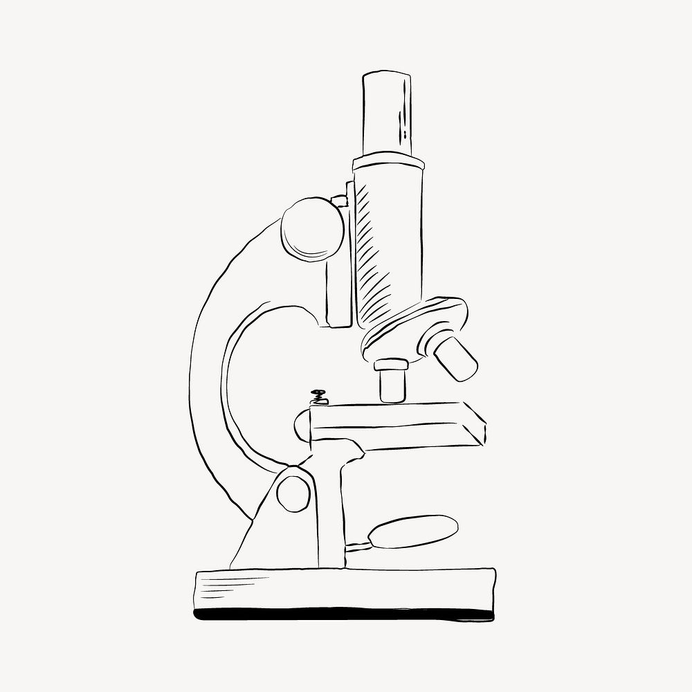 Microscope line art vector