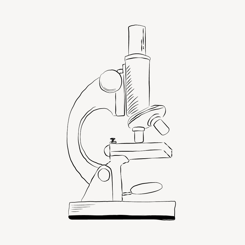 Microscope line art illustration