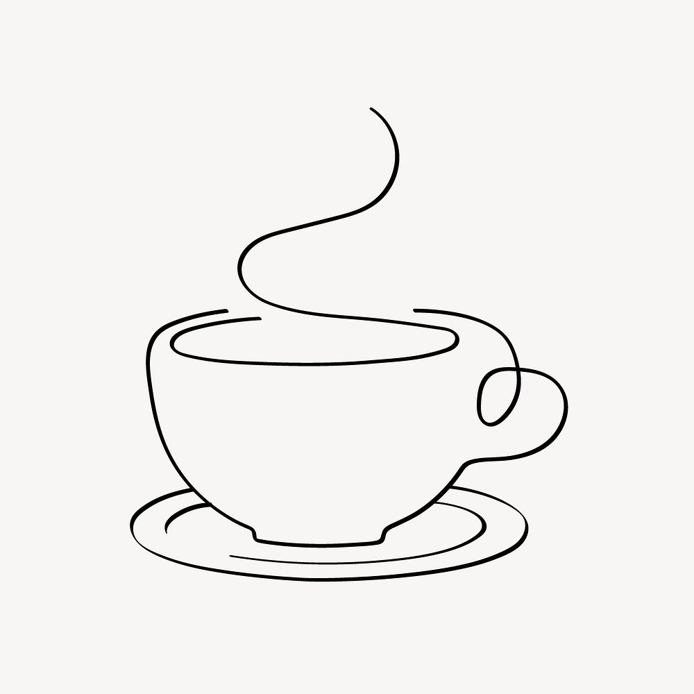 Coffee cup line art vector