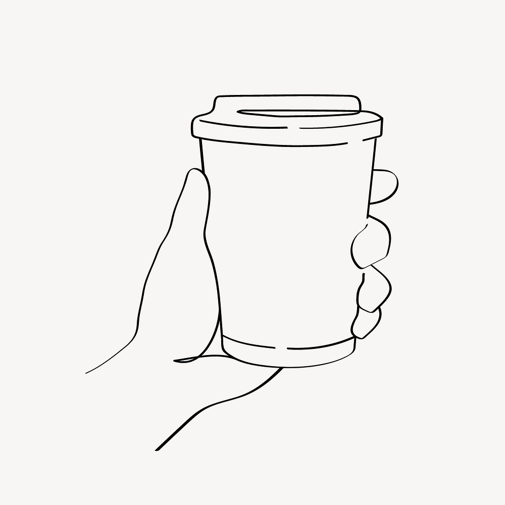 To-go cup line art vector