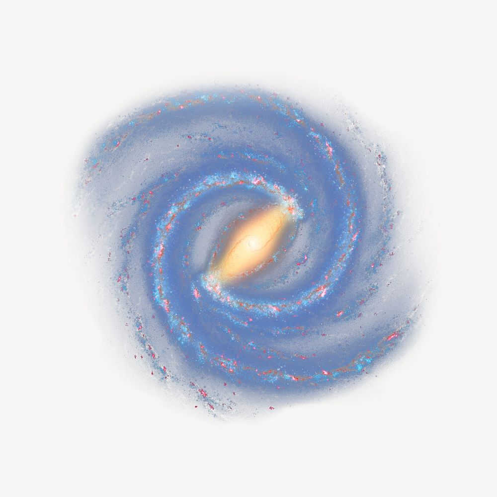 Blue spiral nebula, galaxy collage element psd