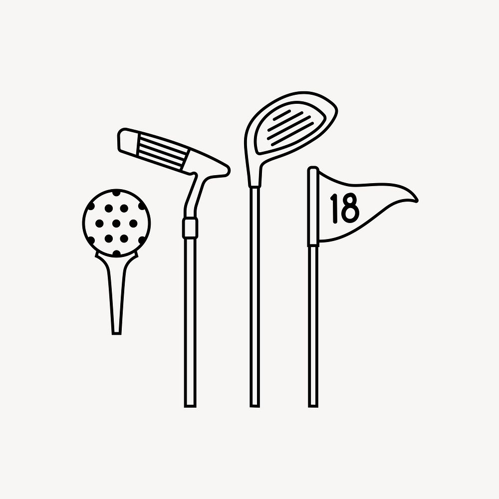 Golf game line art vector