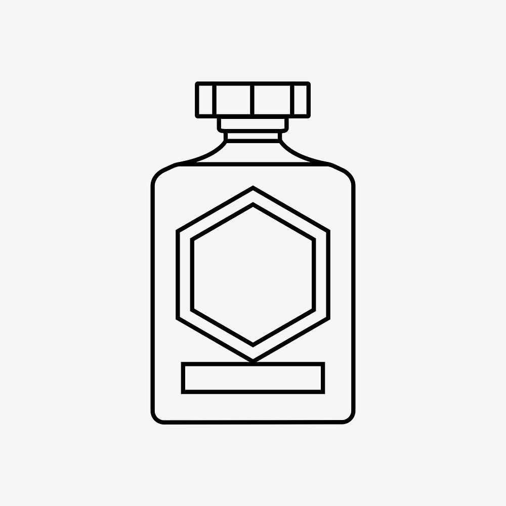 Brandy bottle line art vector