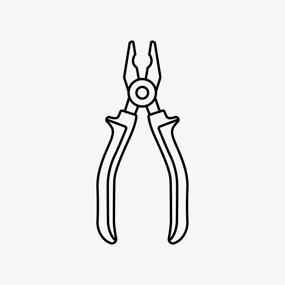 Pliers  line art collage element