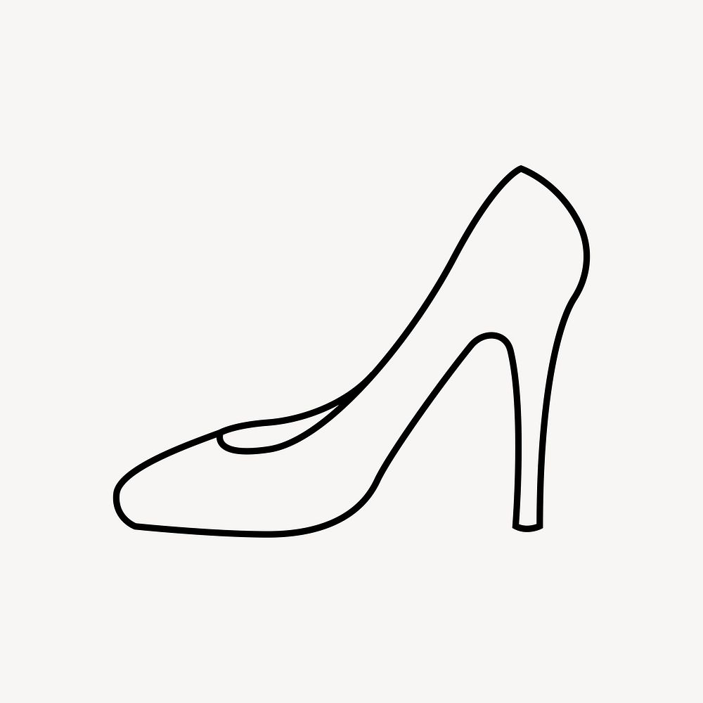 High heel line art vector