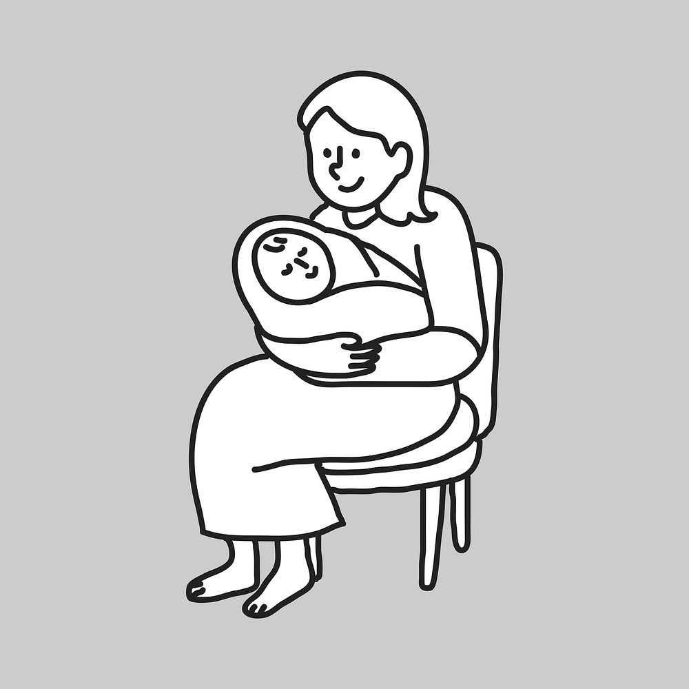 Mother and baby flat line Free Photo rawpixel