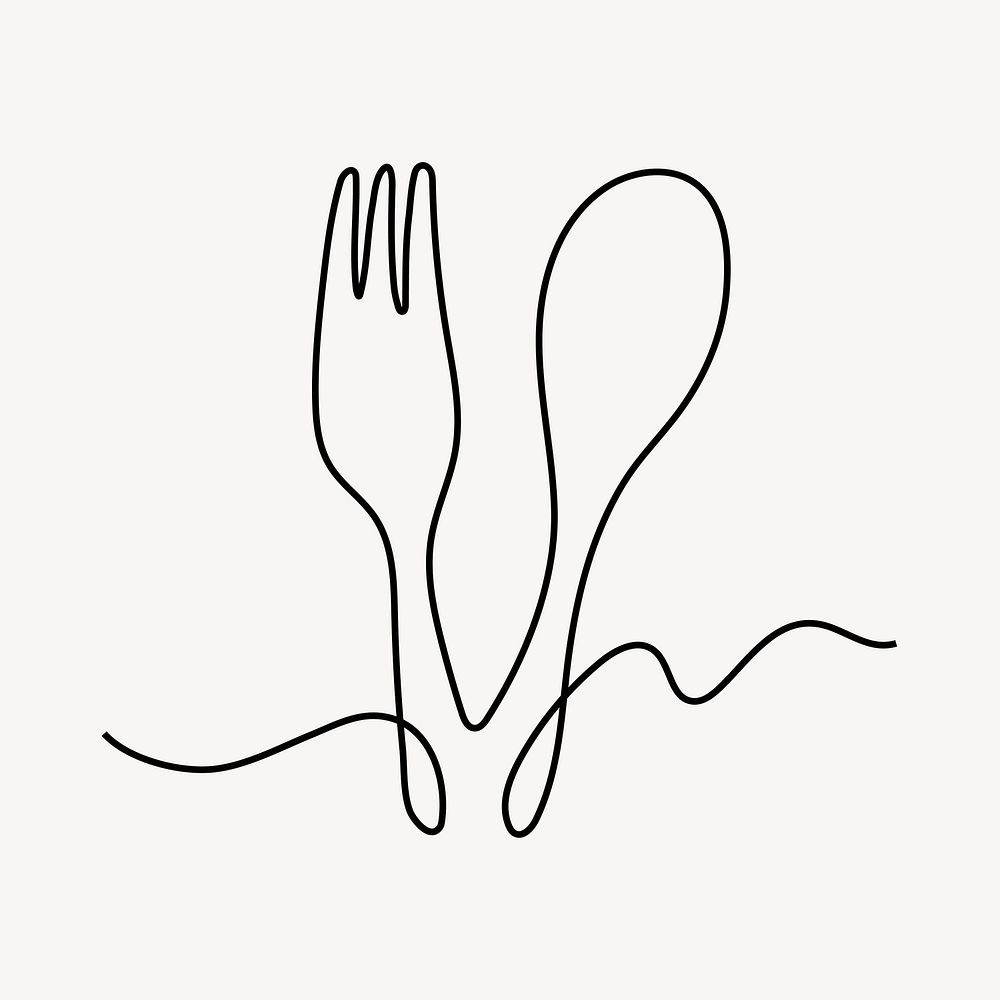 Eating utensils, aesthetic illustration design element vector