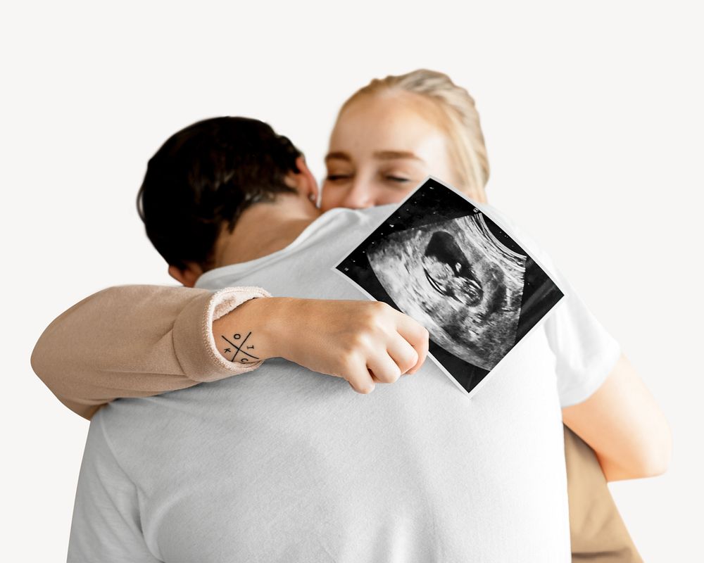Pregnancy married couple isolated image