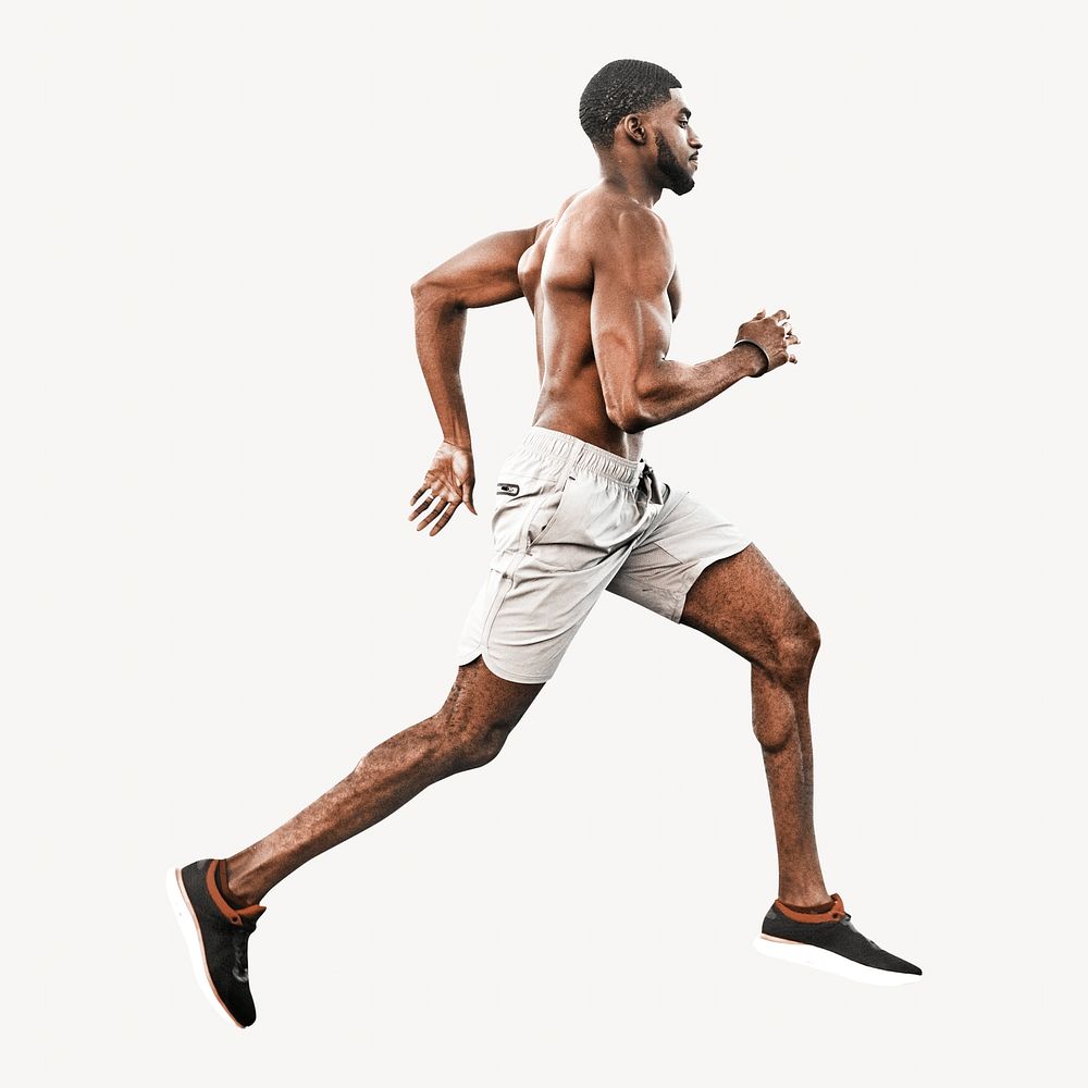 Fit man running  isolated image