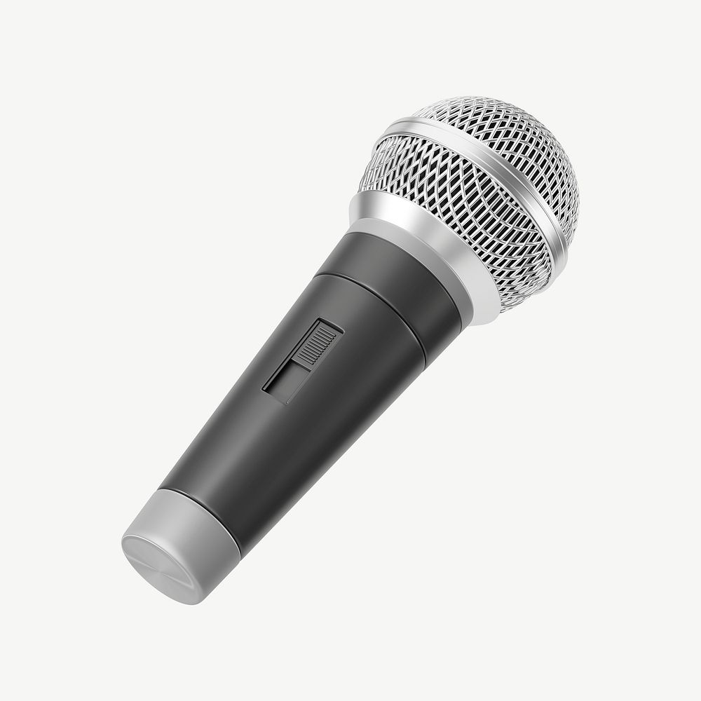 3D microphone, collage element psd