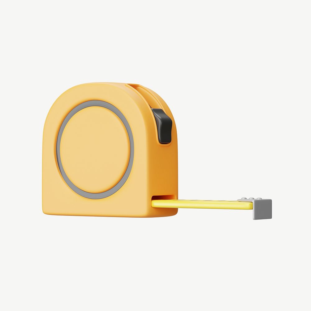 3D tape measure, collage element psd