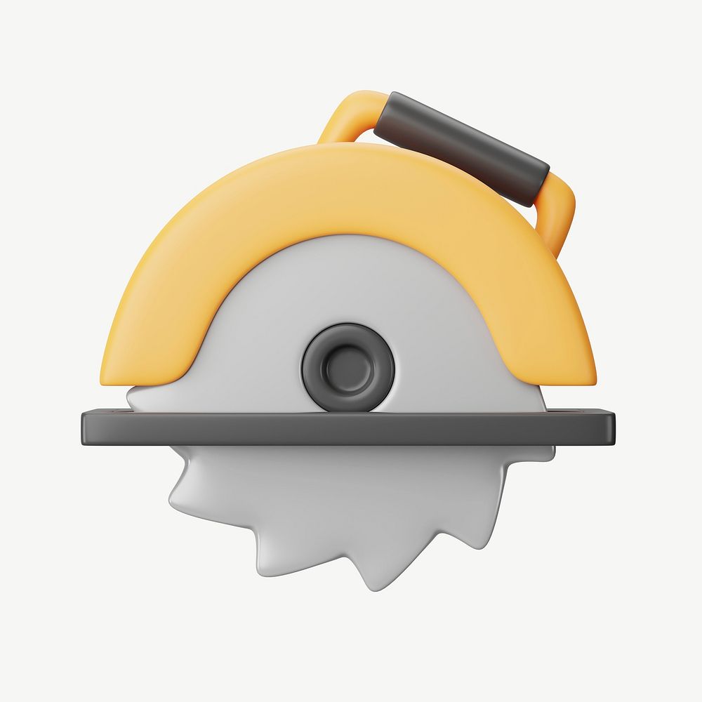 3D circular saw, collage element psd