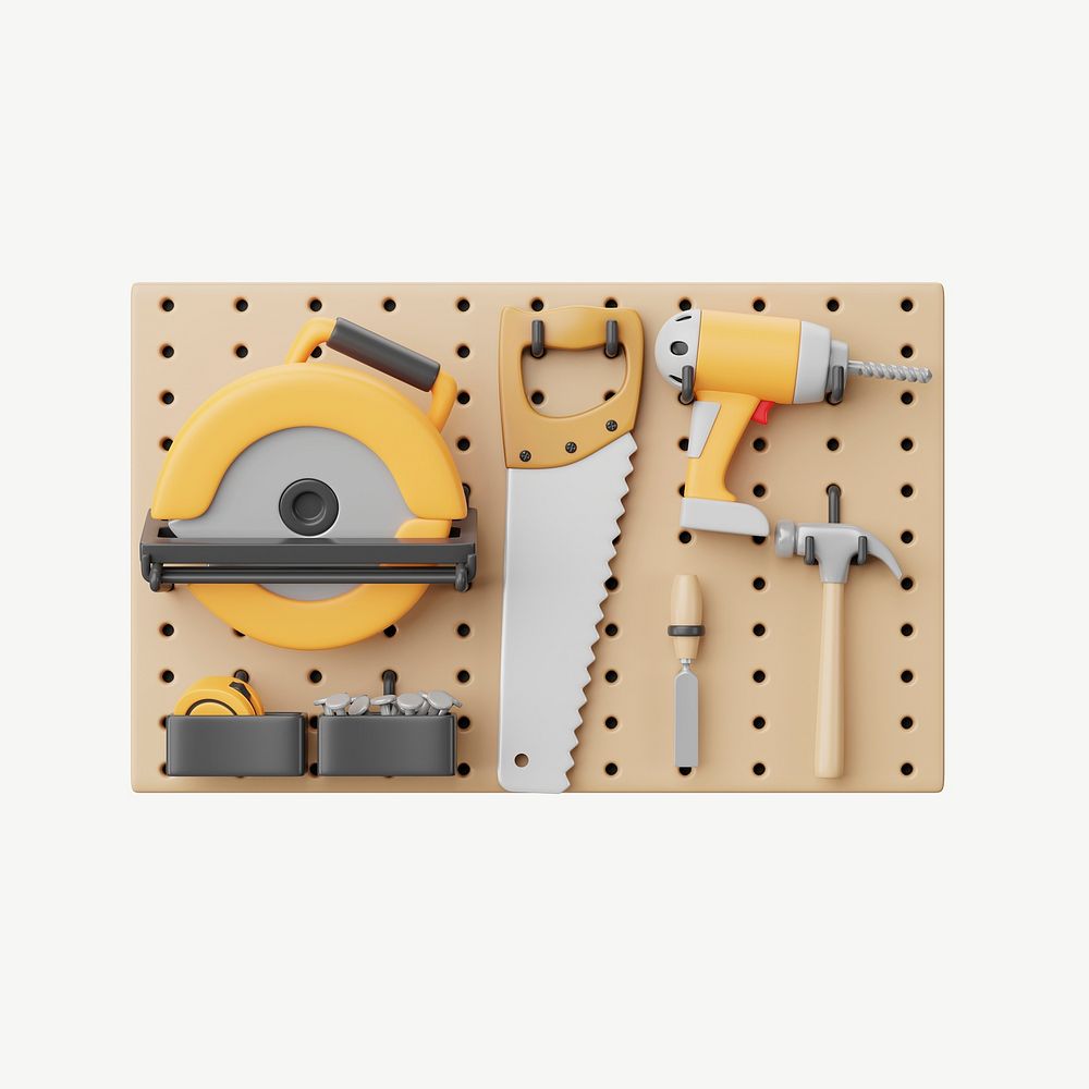 3D fixing tool, collage element psd