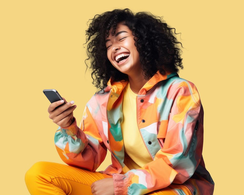 Laughing smile adult portability. AI generated Image by rawpixel.