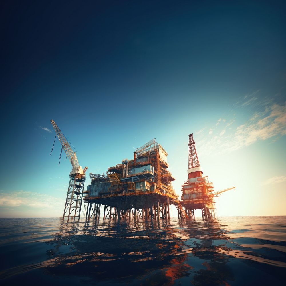 Offshore oil rig AI generated image