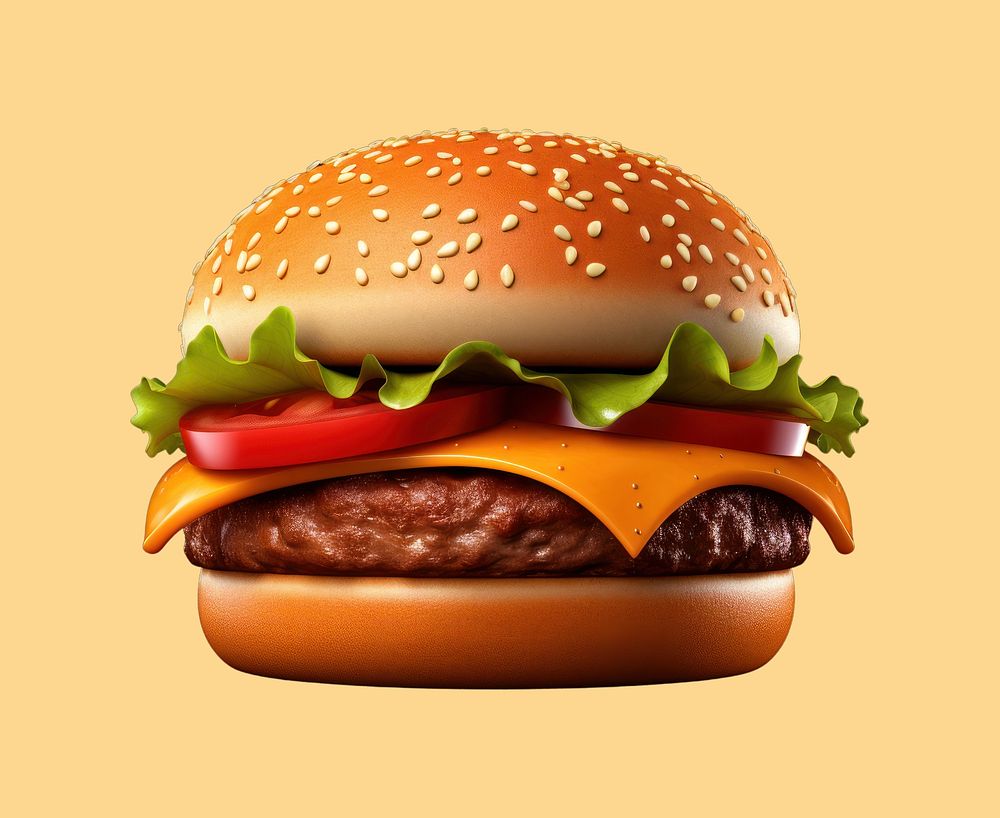Food hamburger vegetable condiment. AI generated Image by rawpixel.