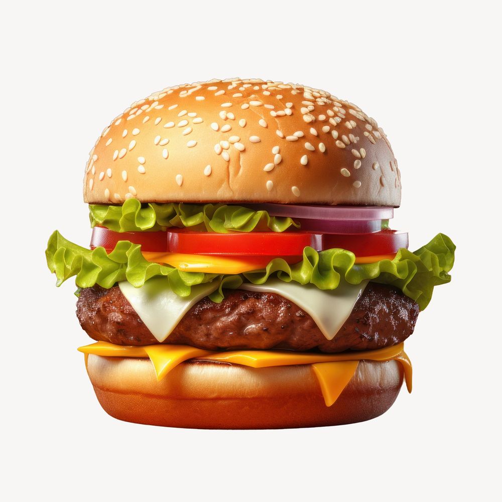 Food hamburger condiment vegetable. AI generated Image by rawpixel.