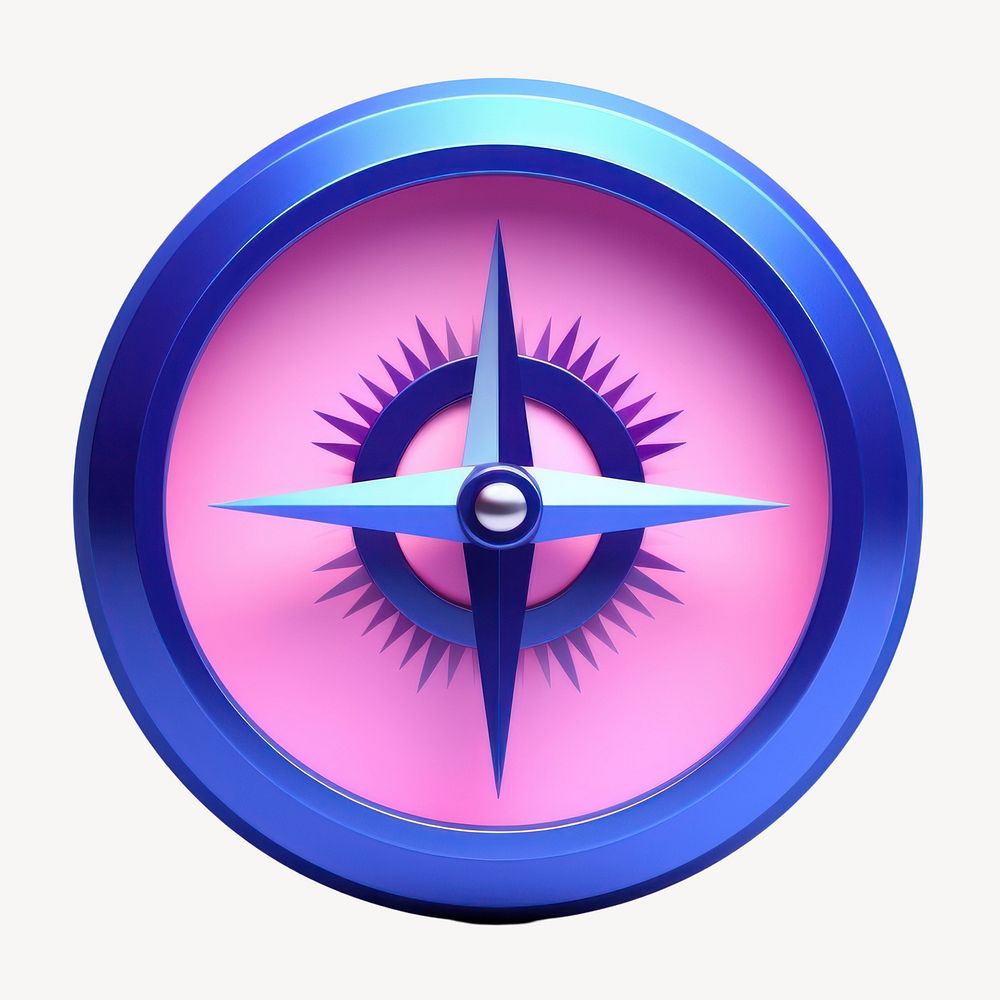 Colorful 3D compass icon design